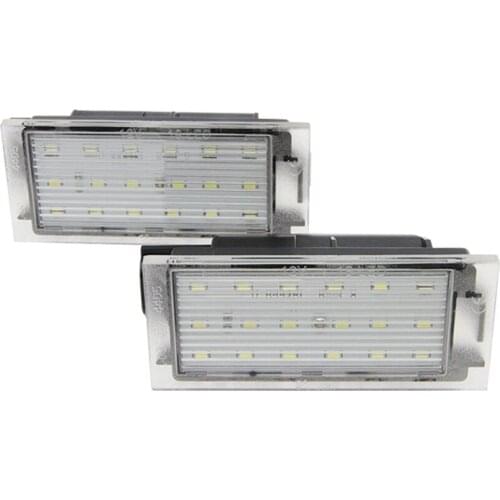 1 Pair Car Number License Plate LED Light SMD 3528 Replacement for Renault Megane 2 Clio Laguna 2 Megane 3