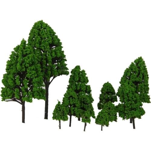 12pcs 2.5-16cm Mixed Model Trees for Model Train Diorama, DIY Crafts, Wargames Scenery or Building Scenics