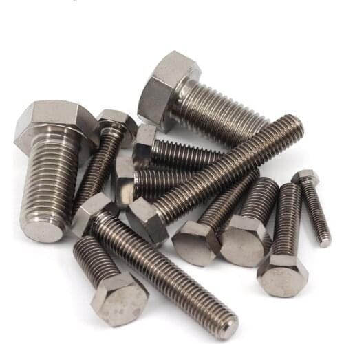 Titanium external hex bright bolt din933 m8x10/15/20~120mm hexagon head screws pure titanium alloy Outer hex screw