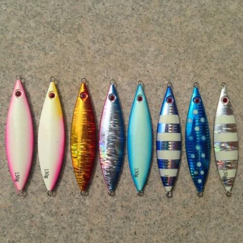 5PCS Deep sea Glow Zebra Slow Jig Jigging Fishing Jigging Lure Jigbait spoon baits 60g 80g 100g
