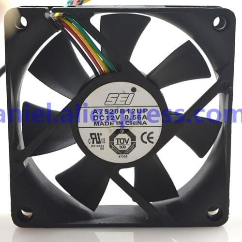 7520 SEI A7520B12UP 7520 DC12V 0.56A four-wire temperature-controlled governor box fan