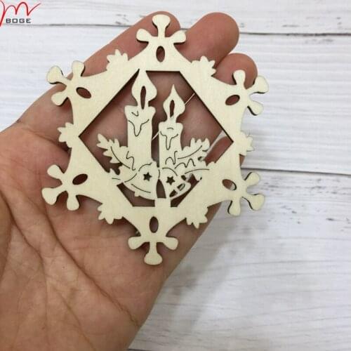 Free shipping 50pcs beatifiul Natural Wood Laser Cut Ornaments Rustic Christmas Tree Decor Rustic Christmas Tree Decor
