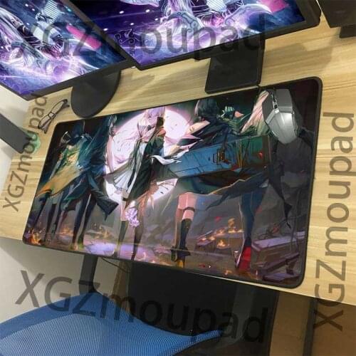 XGZ Customized Large Gaming Mouse Pad Black Lock Edge Anime Sexy Girls Frontline Computer Desk Mat Rubber Non-slip Carpet Xxl