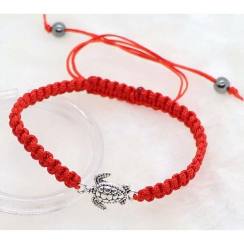Alloy Lucky Turtle Bracelets Bangles Red Rope Strings Woven Bracelet For Men Women Couple Christmas Xmas Gift