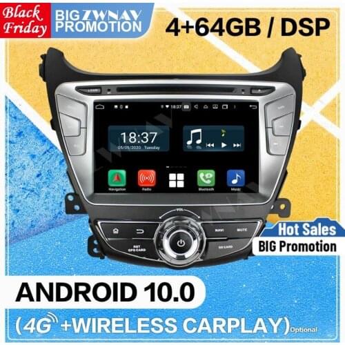 Carplay Android 10 screen Car Multimedia DVD Player for Hyundai elantra 2014 2015 car GPS Navi Auto Radio Audio Stereo Head unit
