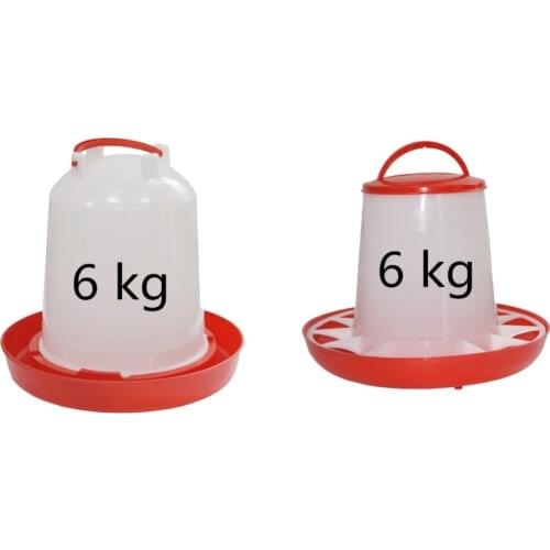 6 kg Chicken drinking kettle, Feed bucket Chicken coop Automatic drinking fountain Poultry Farm Feeding Supplies 1 Pc
