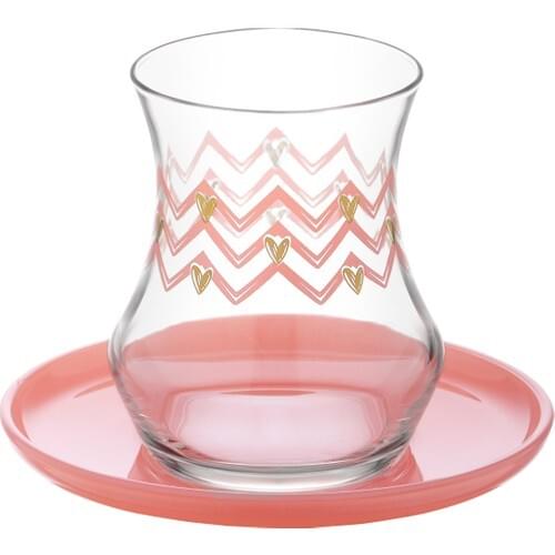 Lava (6 Persons) 12 piece Striped Tea Set Tea Coffee Cups Tea Coffee Sets Tea Coffee For Trophy Turkish Tea Cup Set Glass