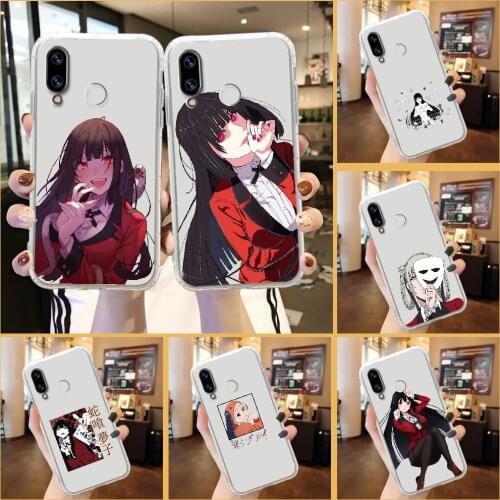 Kakegurui Anime Phone Case For Huawei Honor 6 7 8 9 10 10i 20 A C X Lite Pro Play transparent luxury cell cover fashion funda