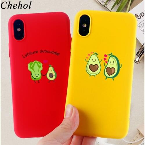 Avocado Phone Case for IPhone 11 Pro X XS MAX XR 8 7 6s Plus Fashion Cartoon Case Soft TPU Silicone Box Back Cover Accessories