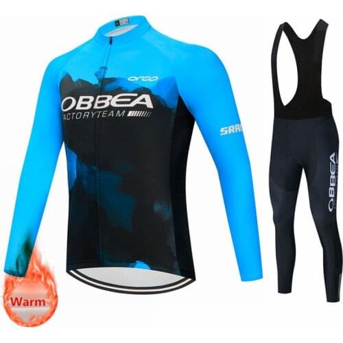 Cycling Jersey Team Road Bike Winter Cycling Clothing MTB Cycling Bib Pants Orbeaful Ropa Ciclismo Thermal Fleece Maillot