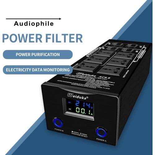 Weiduka AC 9.9 Power Filter Power Conditioner Surge Protection with EU Outlets Power Strip Standard AC Power Purifier