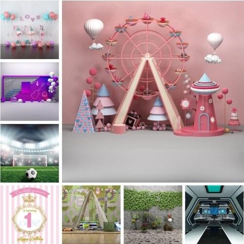 Yeele Flamingo Birthday Party Backdrops For Photography Pink Balloon Flower Wall Baby Portrait Photo Backgrounds Photo Studio