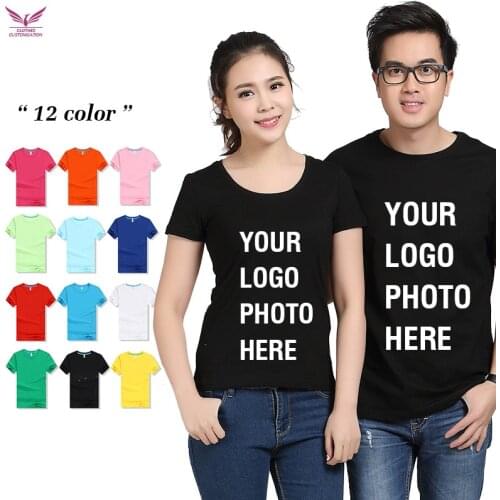 Customized personalized tshirt logo printing picture text team name men and women short sleeve advertising shirt custom t shirt