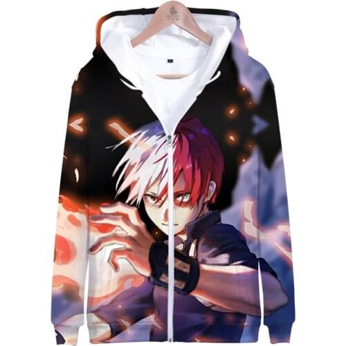 2021 My Hero Academia Shoto Todoroki 3D Print Zipper Hoodie Autumn And Winter Clothes Boys/girls Streetwear Style Zip Hooded
