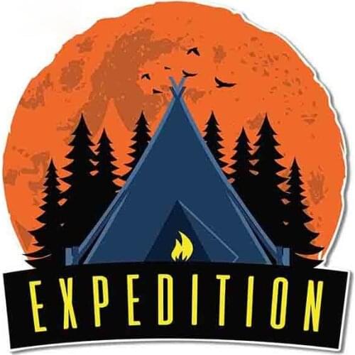 Campfire Camping Fine Decal Personality Creative Car Stickers Decoration Waterproof Sunscreen Scratch-Proof Sticker Kk13*13cm