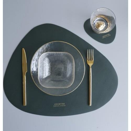 Tableware Pad Placemat Table Mat Leather Heat Lnsulation Non-Slip Placemats Disc Coaster Placemat For Kitchen Dining Table Mat
