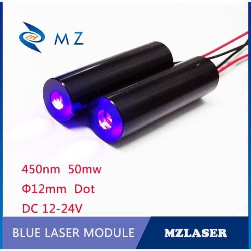 DC12V-24V Blue dot laser 12mm 450nm 50mw blue Industrial grade ACC constant power drive laser module