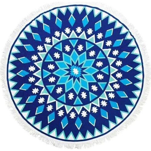 150CM Summer Large 100% Cotton Printed Round Beach Towels With Tassel Circle Beach Towel Serviette Bath Towel