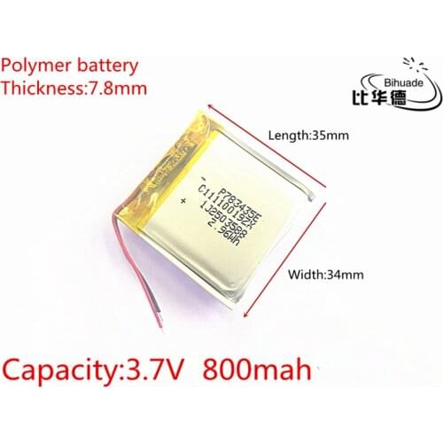 3.7V 800mAh 783435 803535 Lithium Polymer Li-Po li ion Rechargeable Battery cells For Mp3 MP4 MP5 GPS