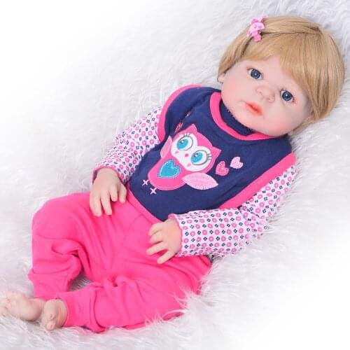 Cute 23 Inch 57 cm Real Reborn Baby Girl Dolls Full Body Silicone Vinyl Lifelike Reborn Dolls For Kids Xmas Birthday Gift