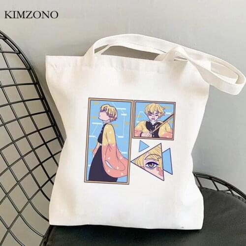 Demon Slayer Kimetsu No Yaiba shopping bag bolsa reusable shopping shopper tote shopper bag jute sac cabas woven sacolas