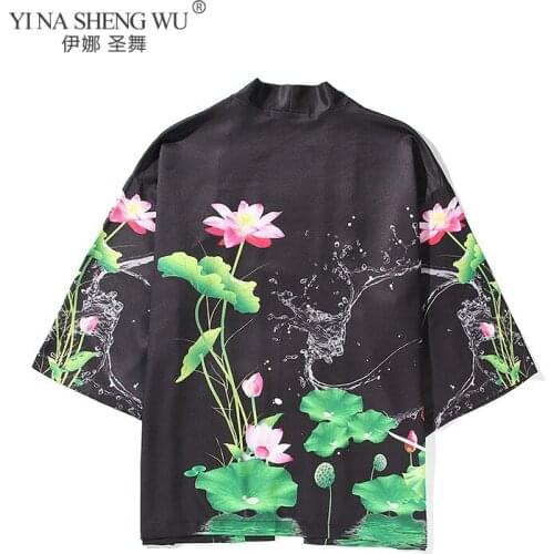 Fashion Three-quarter Sleeves Japanese Kimono Traditional Mens Samurai Oriental Yukata Clothing High-quality Daily Street Wear