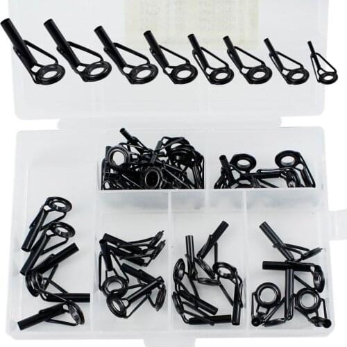40pcs Fishing Rod Guides Ring Lead Ring Set Fishing Rod Wire Ring Tip Set Outdoor Fishing Accessories 8 Mixed Sizes Ceramic