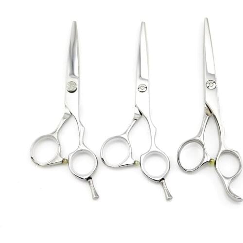Barber Hair Scissors 5.5 INCH Japan 440C Professional Hair Shears Silver Hair Cutting Scissors Lyrebird HIGH CLASS NEW