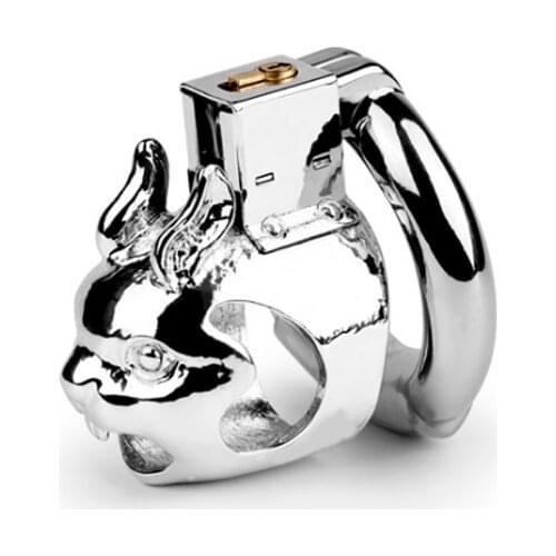 Chastity Device Snake Rabbit Metal Male Belt Cock Cage Penis Ring Locking Bondage Sex Toys Products For Men