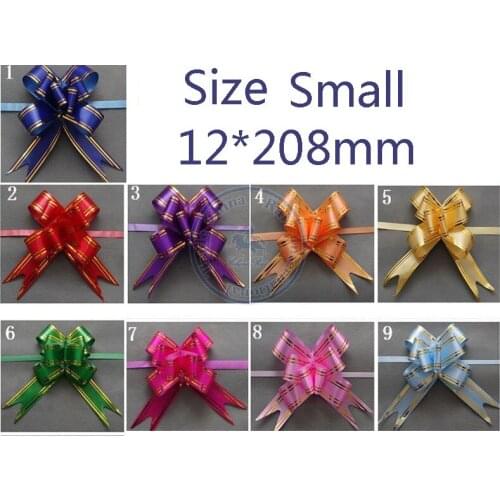 Size Small 12*208mm Pull Bows Ribbons Flower Gift Wrapping Wedding Party Decoration Pullbows multi color option wholesale retail