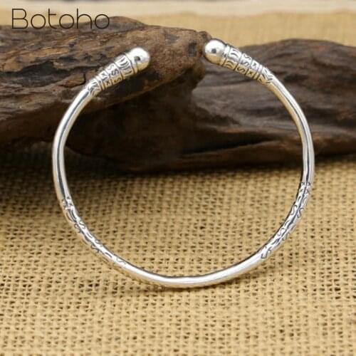 Real S925 Sterling Silver color Bangles for men or women Monkey King Bar Bangles Classic Simplicity Bracelet Fine jewelry Gifts