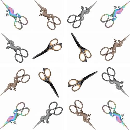 Retro Cutting Scissors for Sewing Tailor Unicorn Scissors Shape Thread Scissors for Trimming Household Stainless Shears Handmade