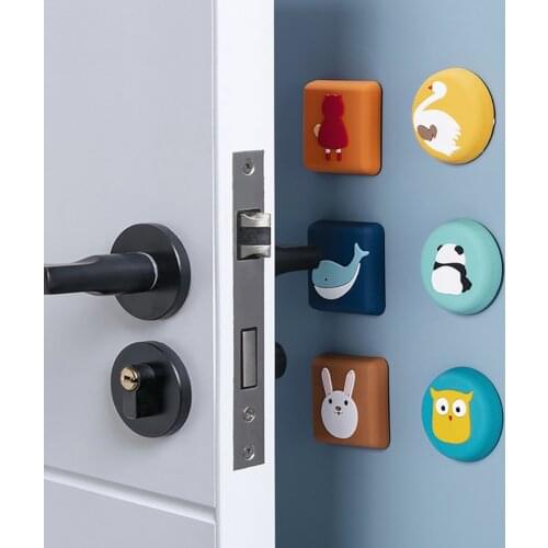 Cute Safe Shock Absorber Door Handle Bumpers Mute Door Stopper Wall Protection Security PU Waterable Transparent Wall Protector