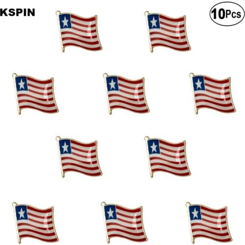 Liberia Flag Lapel Pin Flag badge Brooch Pins Badges 10Pcs a Lot