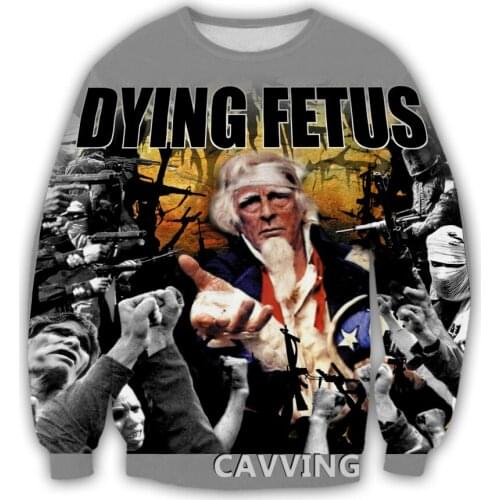 CAVVING 3D Printed DYING FETUS Band Crewneck Sweatshirts Harajuku Styles Tops Long Sleeve Sweatshirts for Men/women