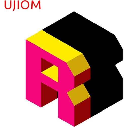 UJIOM Letter R Isometric Graphic Childrens Bedroom Decor Wall Decal Home Office Living Room Decor Wall Stickers Mural Art