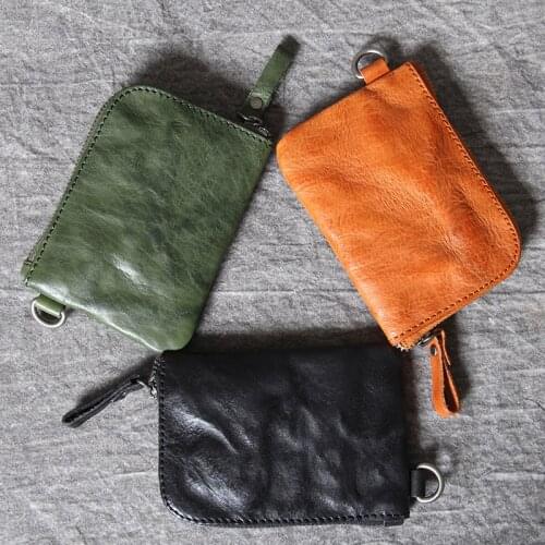 Genuine Leather Oxhide Clip Vintage Men Card Holder Multi-function Document Bag Crazy Horse Style Top Layer Leather Mens Clip