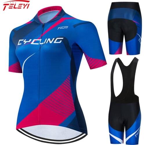 2021 Teleyi Pro Women Cycling Jerseys Set Cycling Wear Set ciclismo mujer ciclismo feminino roupa ciclismo feminino bike uniform