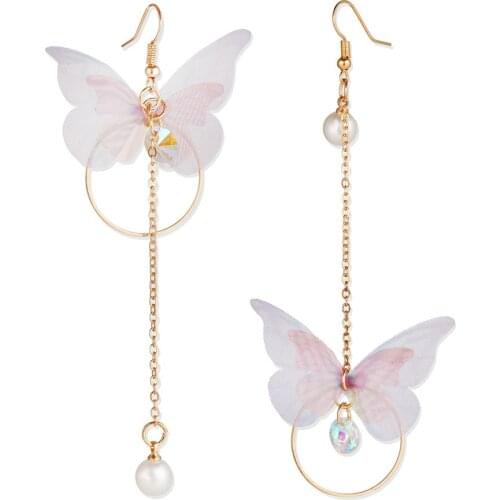 ZHOUYANG New Drop Earrings For Women Bufferfly Fairy Elf Asymmetry Accessories Earing Gift For Girls Fashion Jewelry KBE313
