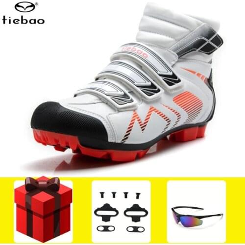 TIEBAO Winter Cycling Shoes Sapatos ciclismo MTB Breathable Self-locking Bicycle Men Mountain Bike Non-slip Sports Shoes