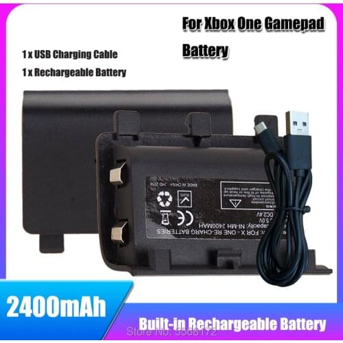 1-10PCS 2400mAh Ni-MH Rechargeable battery pack + USB Cable For XBOX ONE Controller Wireless Gamepad Replacement Batteries kits