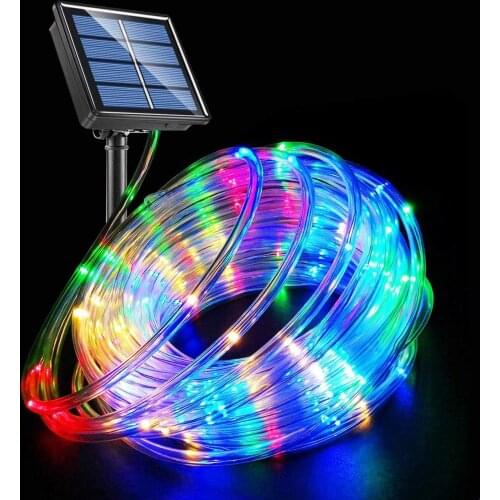 LED Rope Lights Solar Powered String Lights 40Ft 120 LEDs 8 Modes Indoor Outdoor Waterproof for Garden Christmas Decor,1 Pack
