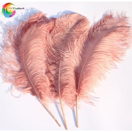 10PCS Big Pole Fully Natural Leather Pink Ostrich feathers 24-26inch Wedding Party Carnival Prop Decoration Plumage