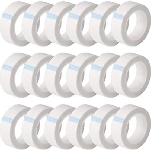 12/24 Rolls Eyelash Extension Tape Non-woven Fabrics Tapes Breathable Tape for Individual Eyelash Extensions supply(White)