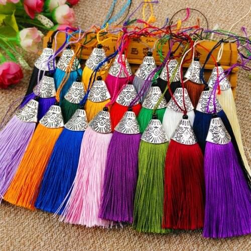 2pcs/Pack Silk Tassel Fringe brush Fish mouth fringe cap DIY tassel fringe Trim Bag pendant for curtains jewelry DIY Home Decor