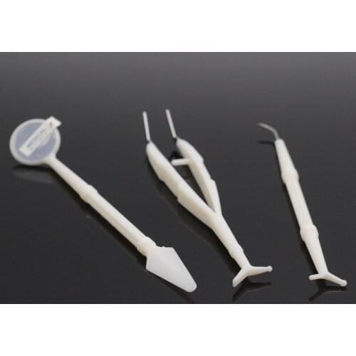 3 Pcs/Bag Oral Hygiene Dental Disposable Mouth Mirror Forceps Probe Tweezers Kit Dentist Lab Tools Equipment
