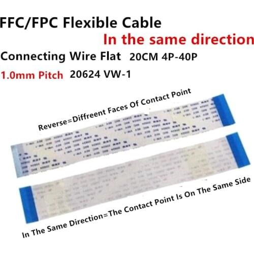 5pcs FFC/FPC Ribbon Flexible Flat Connect Wire 1.0mm Pitch 4/5/6/7/8/10/12/16/1/8/20/222/24/26/28/30/32/34/36/38/40 Pin