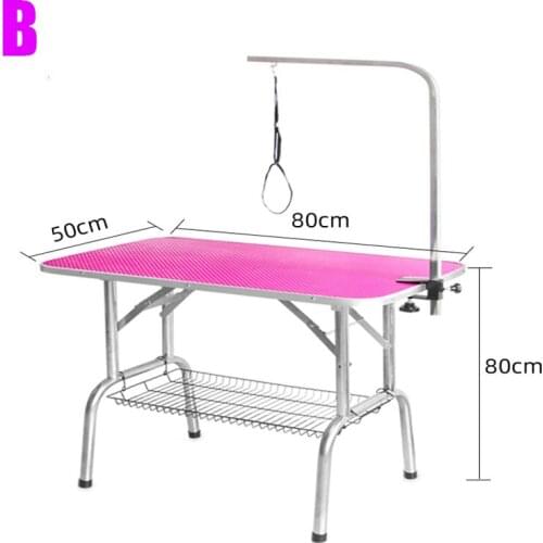 60*45cm Double X-Shape Professional Pet beauty table Dog Grooming Table Folding Grooming Desk With Hanging Rope Pink Blue