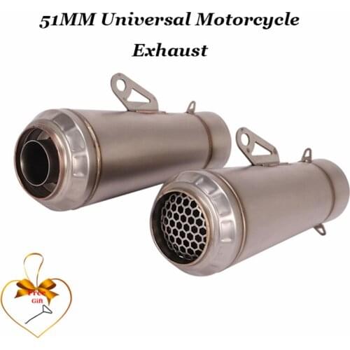 60MM Universal Motorcycle Exhaust Pipe Escape Muffler with DB killer For RSV4 GSXR600 Z1000 ER6N K7 R6 Z900 R1