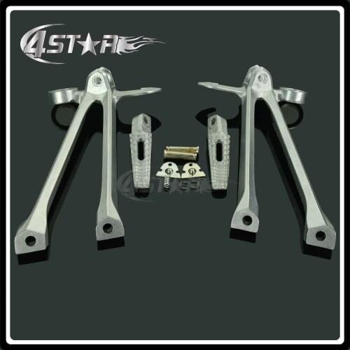 Alumnium Motorcycle Rear Passenger Footrest Foot Peg Rests Pedals And Bracket Mount For SUZUKI GSXR1000 GSXR 1000 2009-2010
